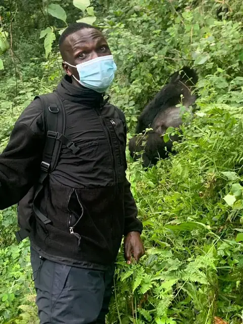 Expert local guiding in gorilla country