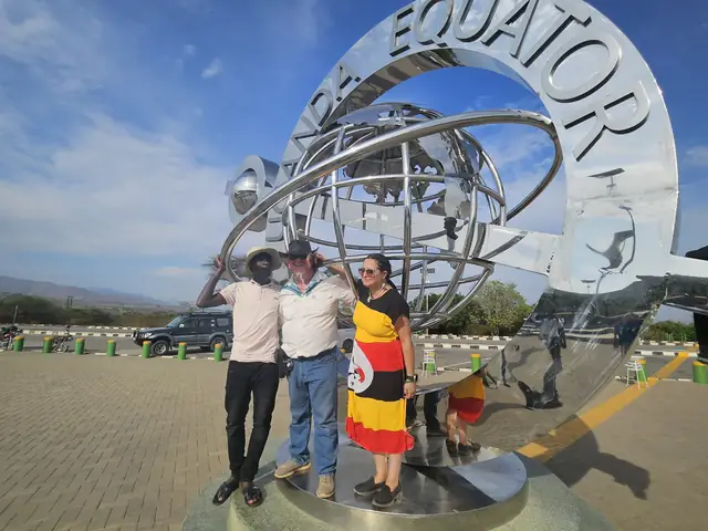 Travellers at the Uganda Equator