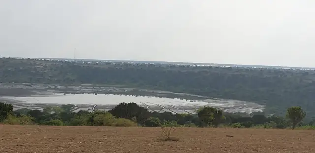 Wide views across the water and savannah