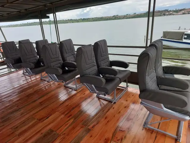 Comfortable seating aboard a safari boat