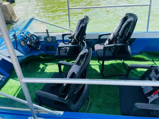 Inside one of the safari boats